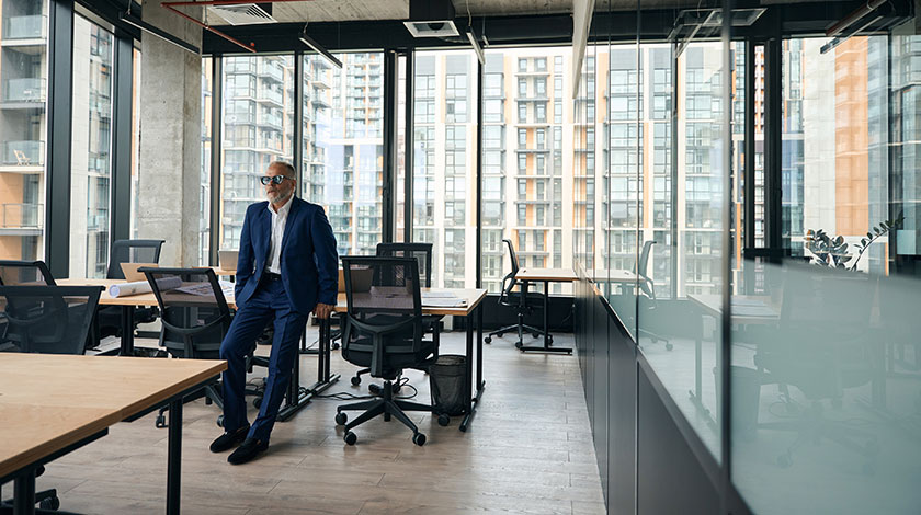 Business man in meeting room